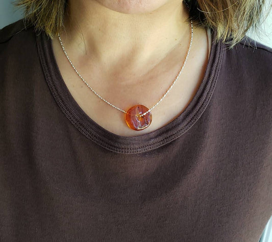 amber donut Pi bead