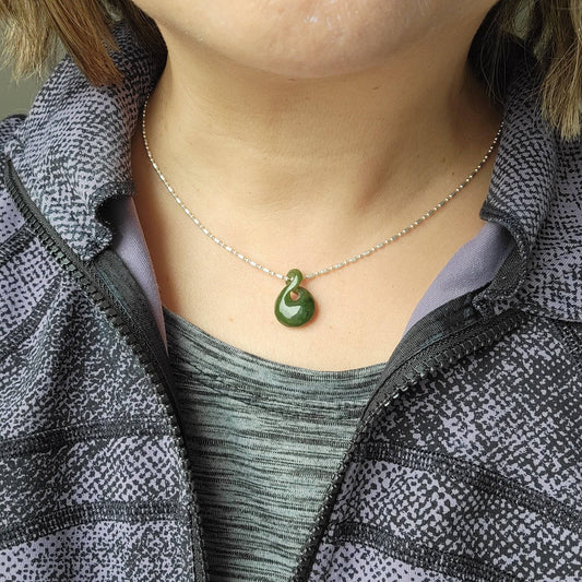 Genuine Jade Infinity Pendant Necklace