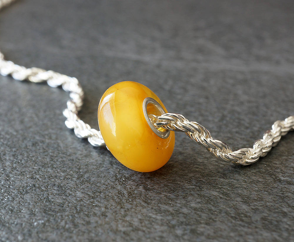 Baltic Amber Bead Charm Butterscotch Color