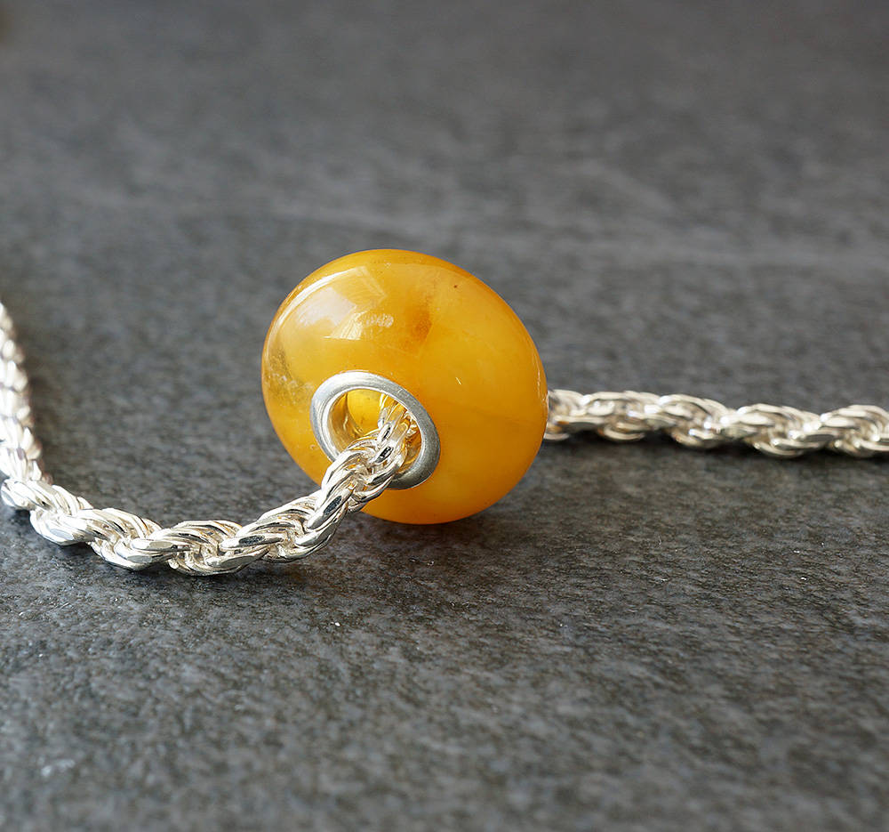Baltic Amber Bead Charm Butterscotch Color