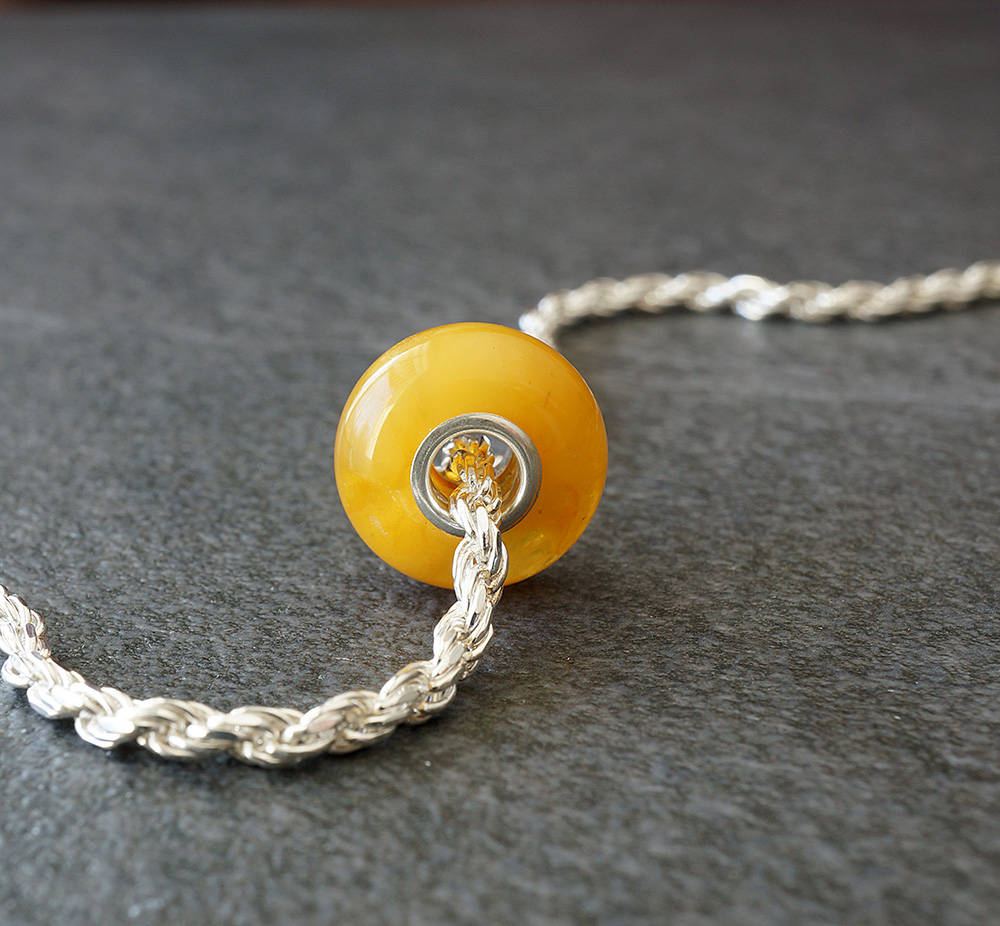 Baltic Amber Bead Charm Butterscotch Color