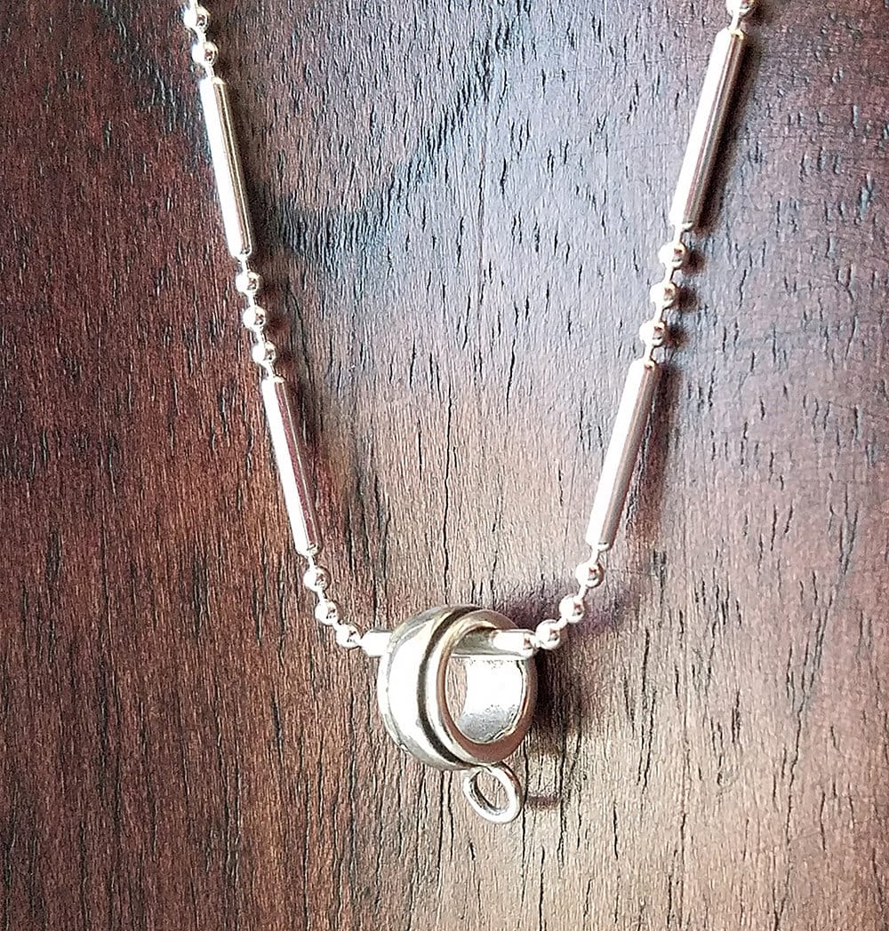silver spacer bead charm holder
