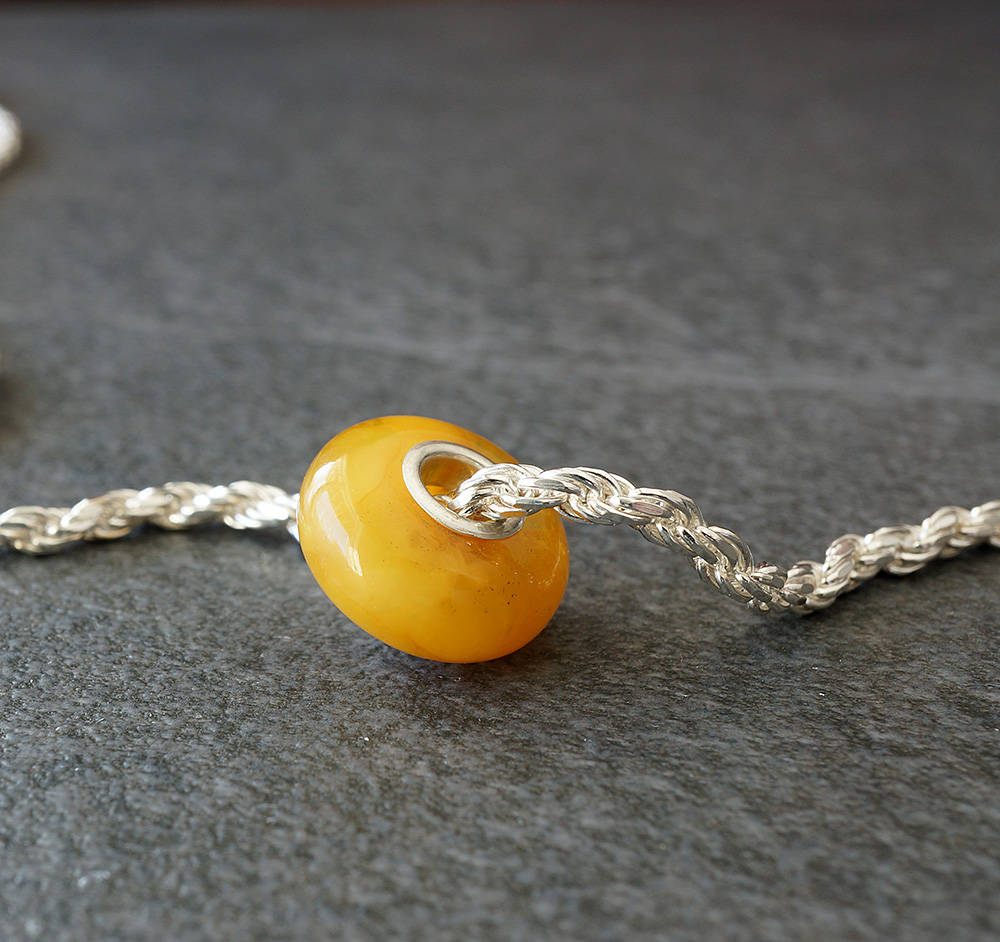 Baltic Amber Bead Charm Butterscotch Color