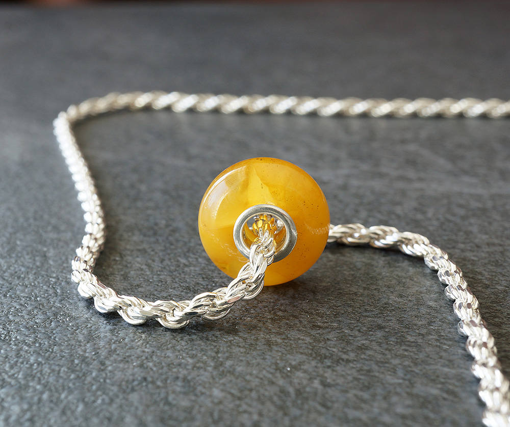 Baltic Amber Bead Charm Butterscotch Color