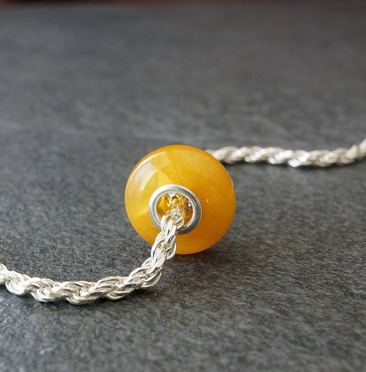Baltic Amber Bead Charm  Butterscotch Color