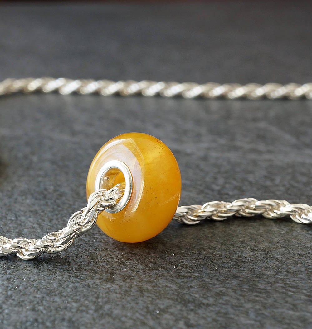 Baltic Amber Bead Charm Butterscotch Color