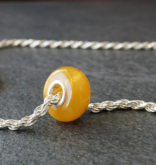 Baltic Amber Bead Charm  Butterscotch Color