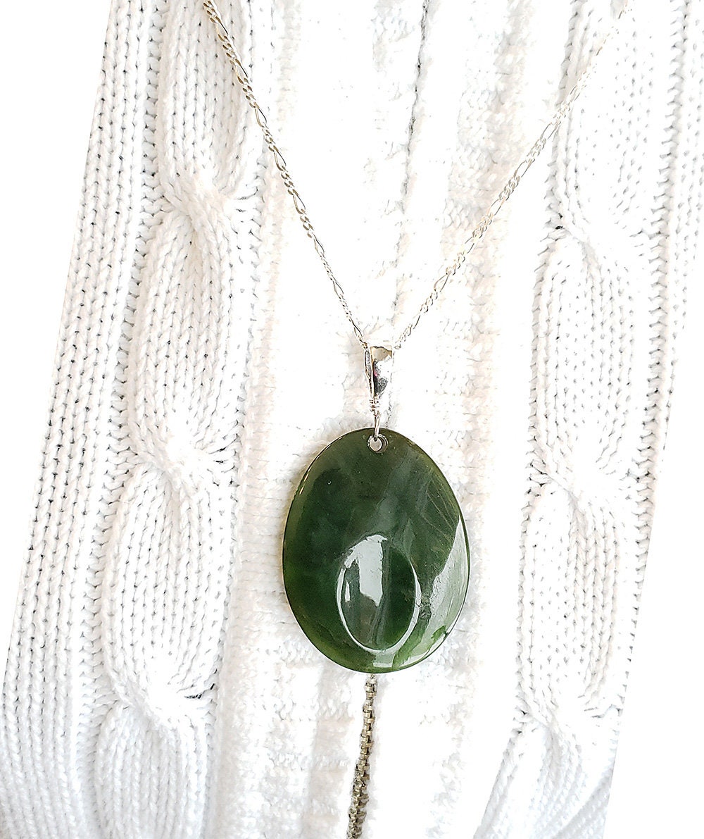 large jade worry stone pendant