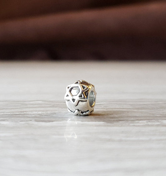 Silver Star of David Bracelet Spacer Bead
