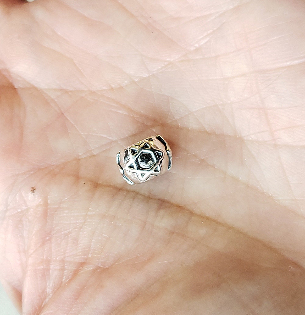 Silver Star of David Bracelet Spacer Bead