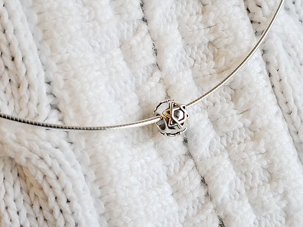 Silver Star of David Bracelet Spacer Bead