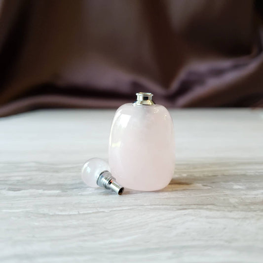 Rose quartz aromatherapy bottle pendant
