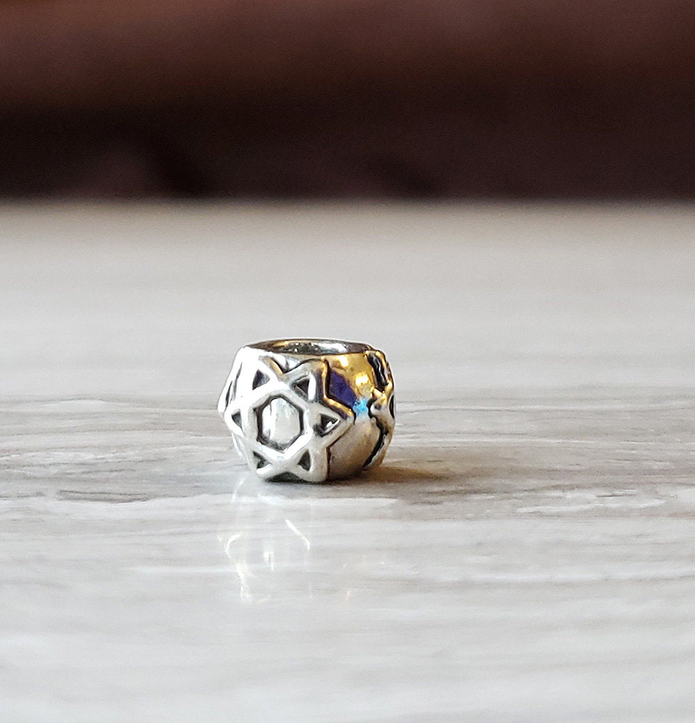 Silver Star of David Bracelet Spacer Bead