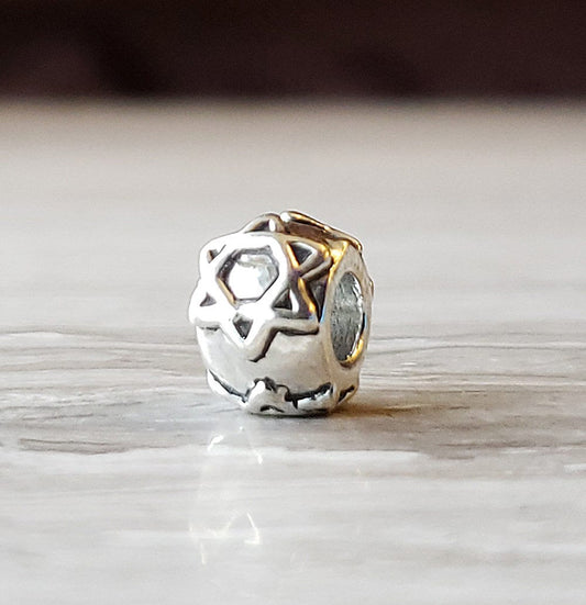 Silver Star of David Bracelet Spacer Bead