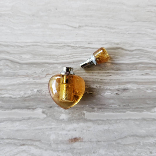 Essential Oil Diffuser Necklace, Natural Citrine, Bottle Pendant, Perfume Bottle Necklace, Citrine Stone Necklace, November Birthstone