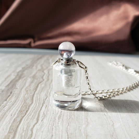 Clear Quartz Aromatherapy Bottle Necklace