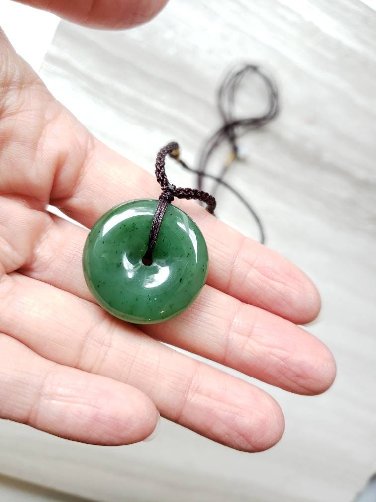 green Canadian jade pi necklace