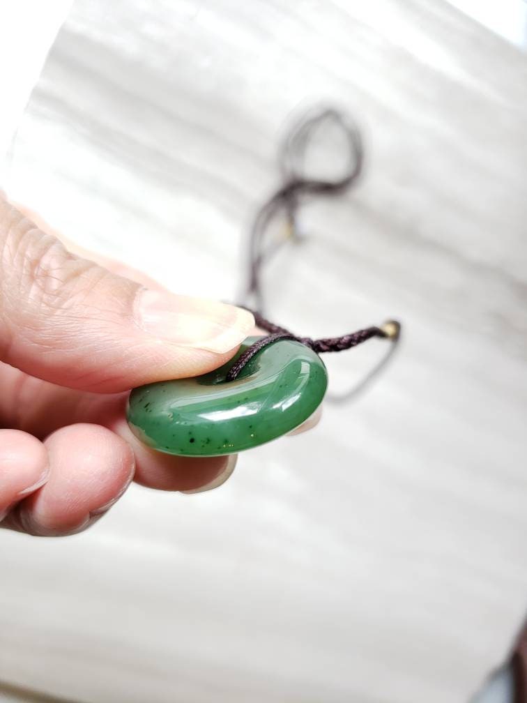 green Canadian jade pi necklace