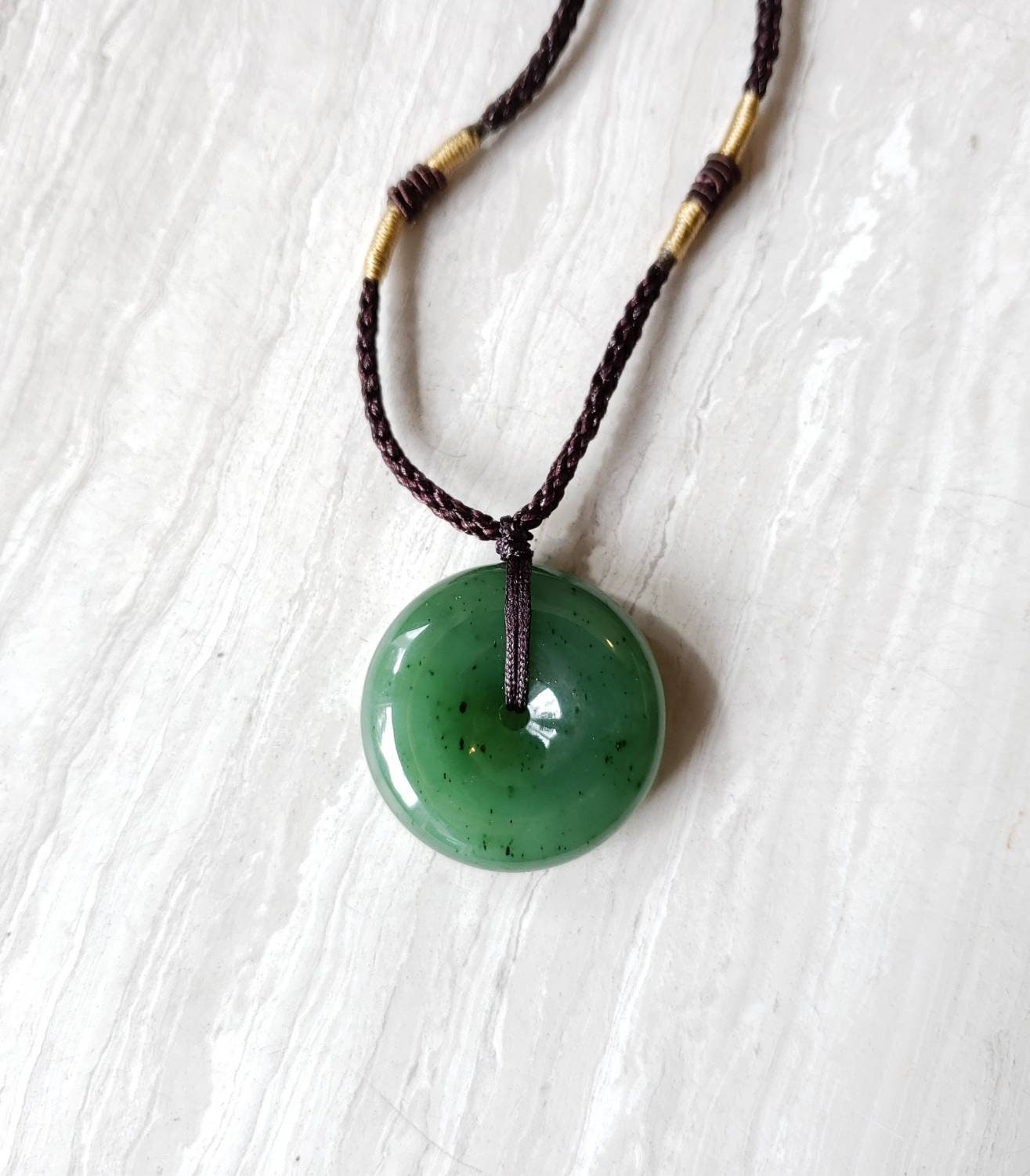 green Canadian jade pi necklace