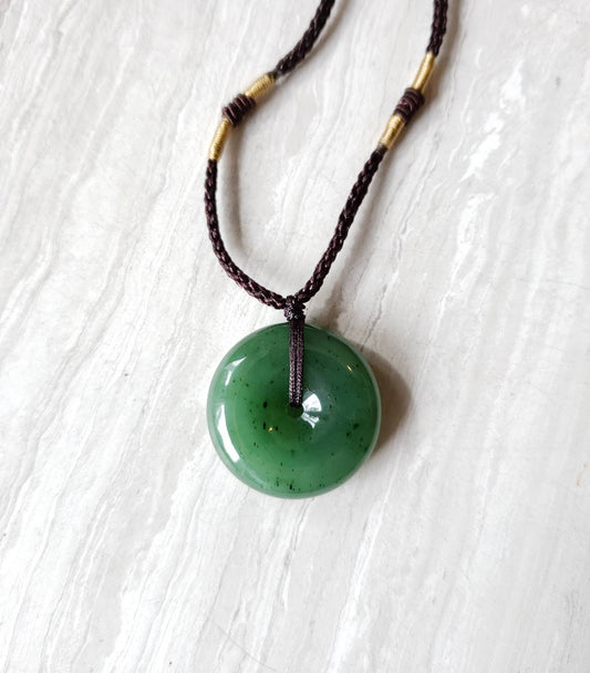 green Canadian jade pi necklace
