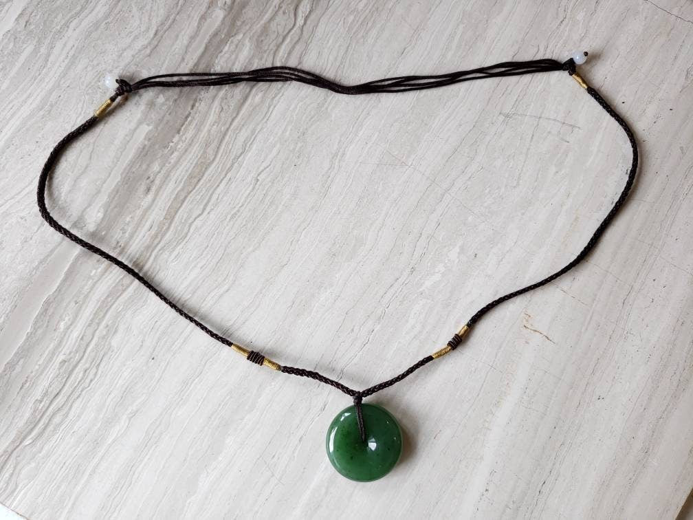 green Canadian jade pi necklace