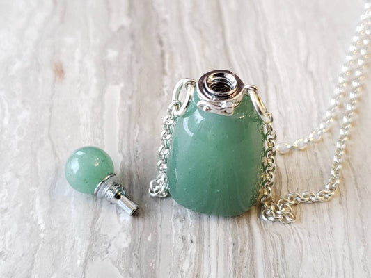 Green Aventurine Gem Bottle Necklace