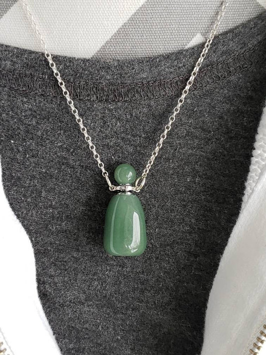 Green Aventurine Gem Bottle Necklace