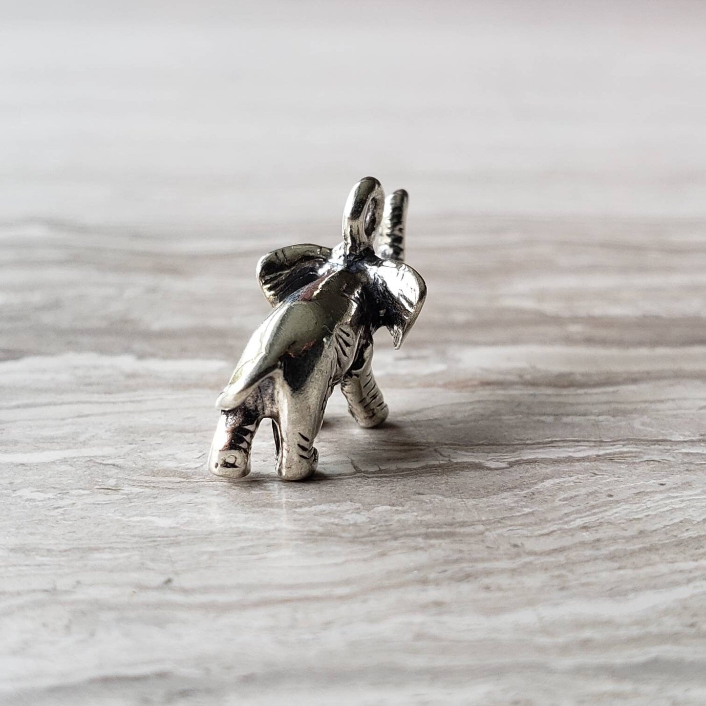 silver elephant charm pendant