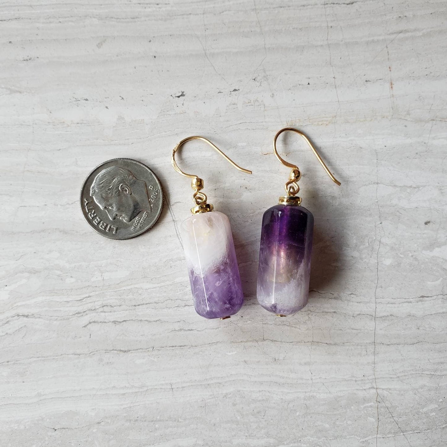 Amethyst Aromatherapy Bottle Drop Earrings
