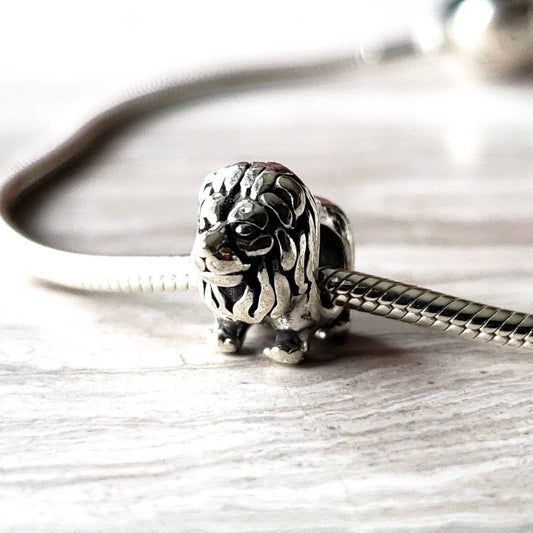 Silver Lion Bracelet Charm Spacer Bead