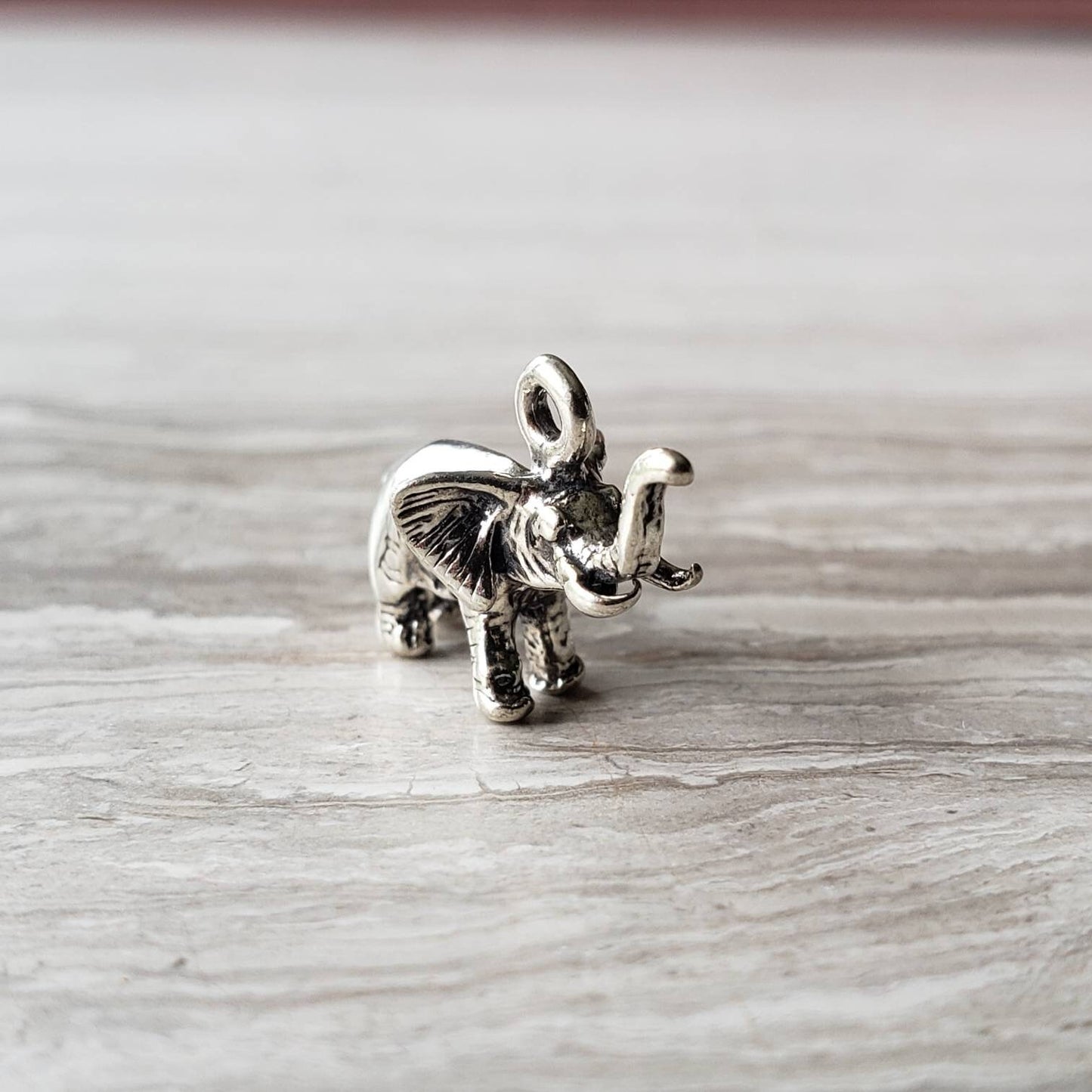 silver elephant charm pendant