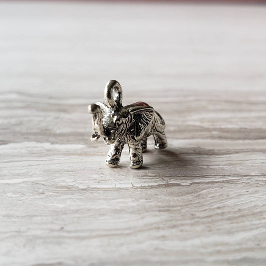 silver elephant charm pendant