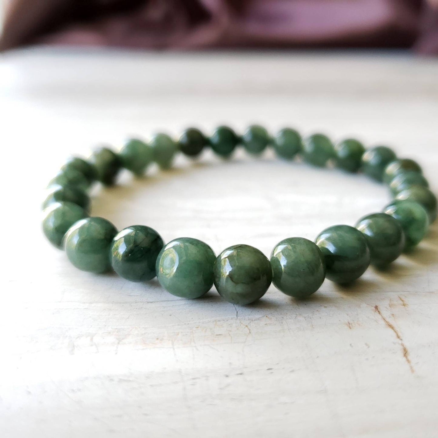 burmese green jade bead braceletv