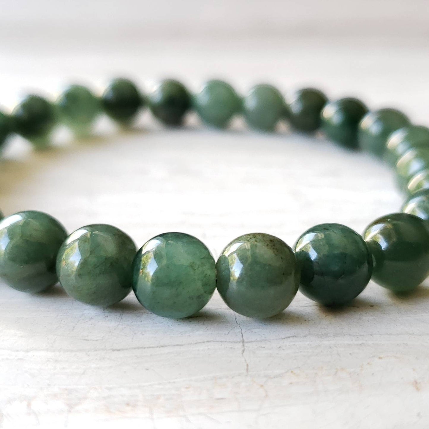 burmese green jade bead bracelet