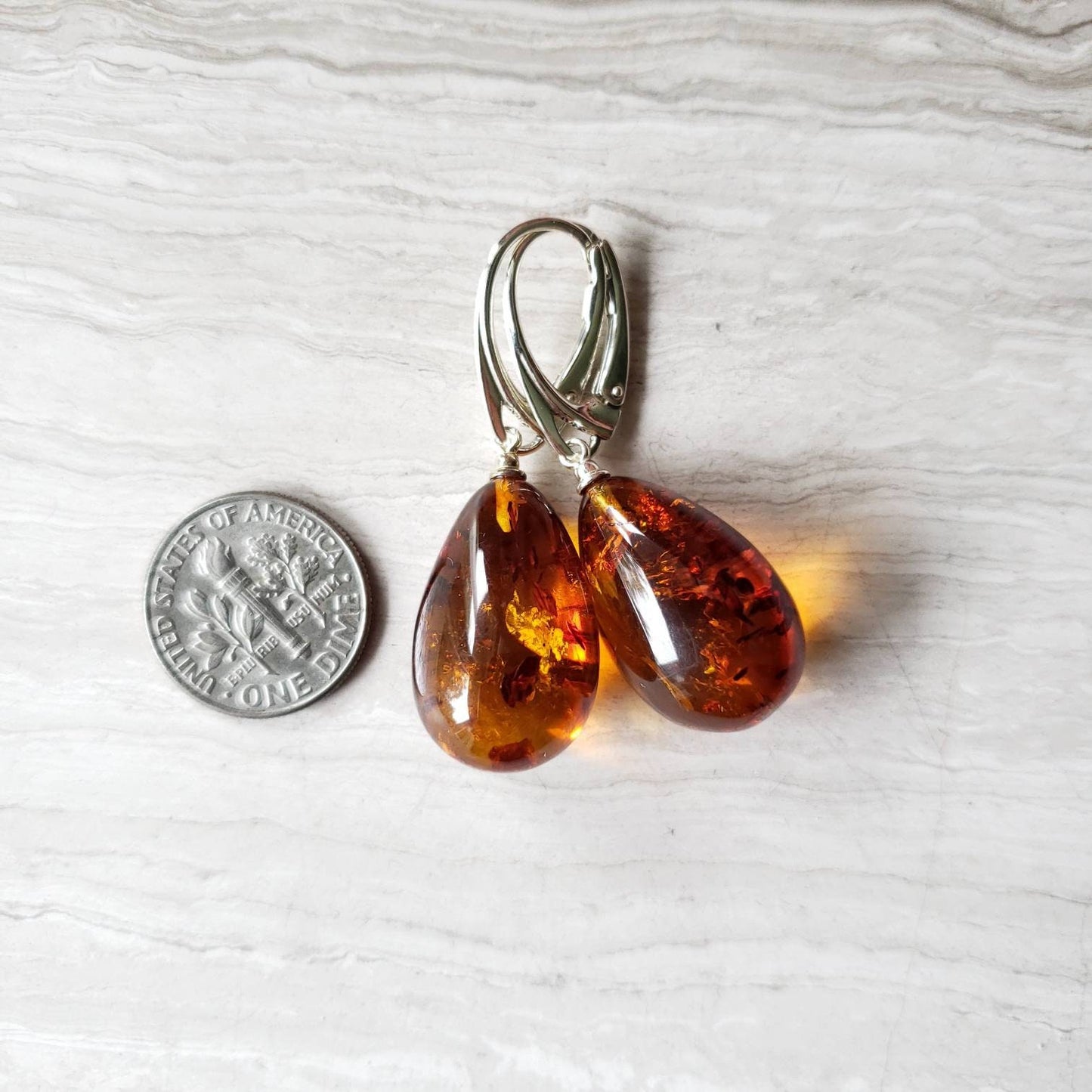 Baltic Amber Teardrop Earrings
