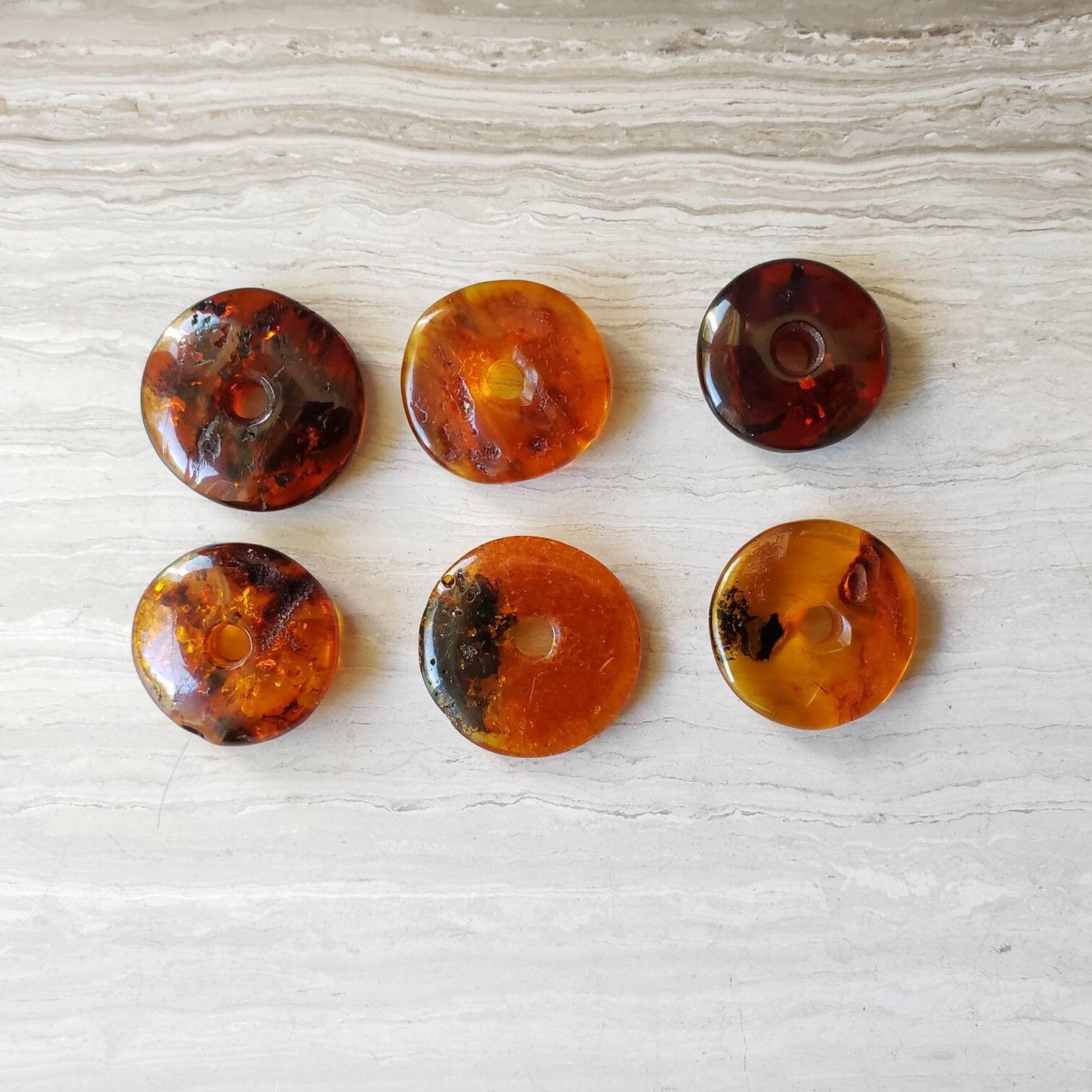 amber donut Pi bead