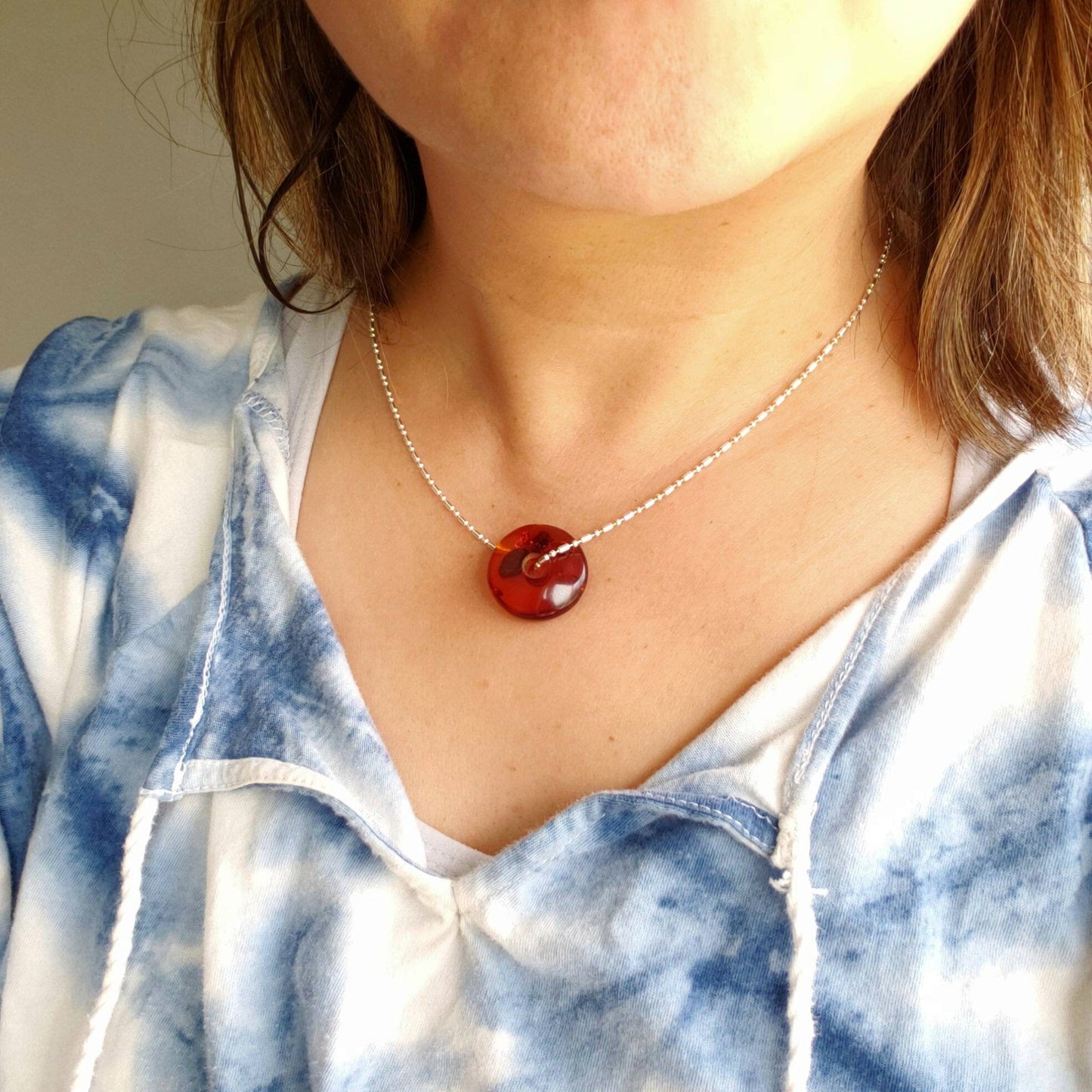 amber donut Pi bead