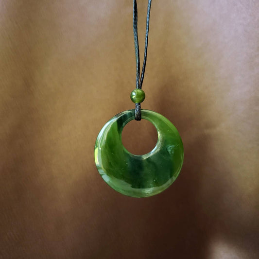 green jade circle of life necklace