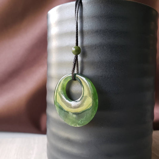 green jade circle of life necklace