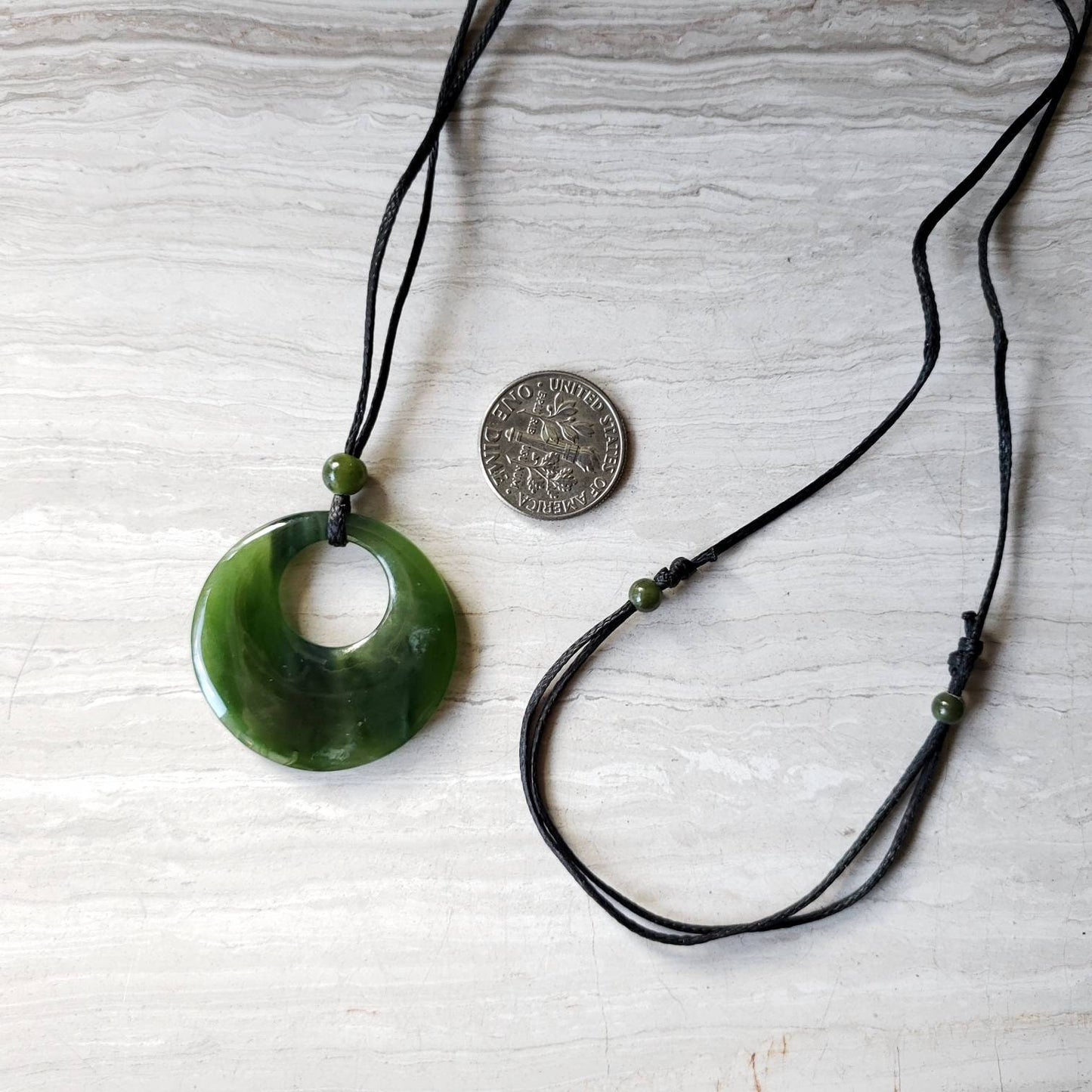 green jade circle of life necklace