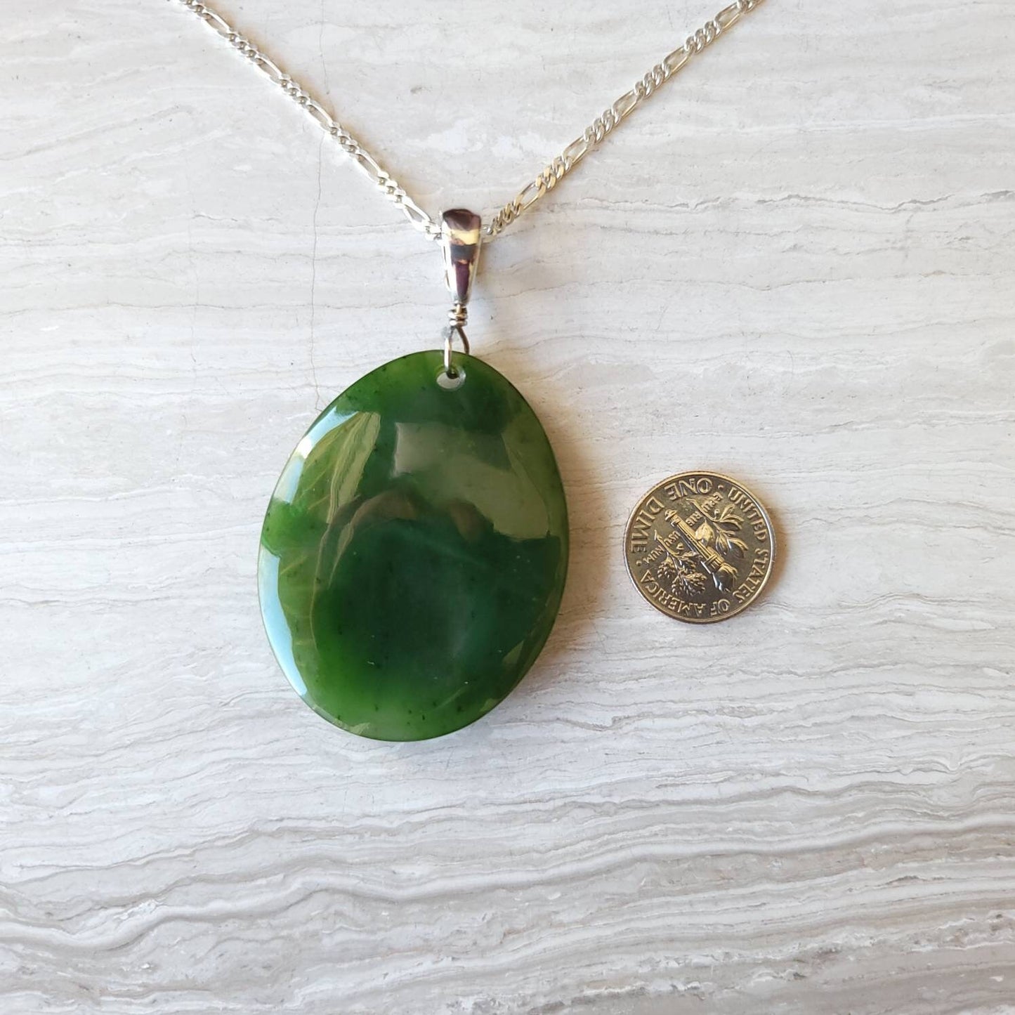 large jade worry stone pendant