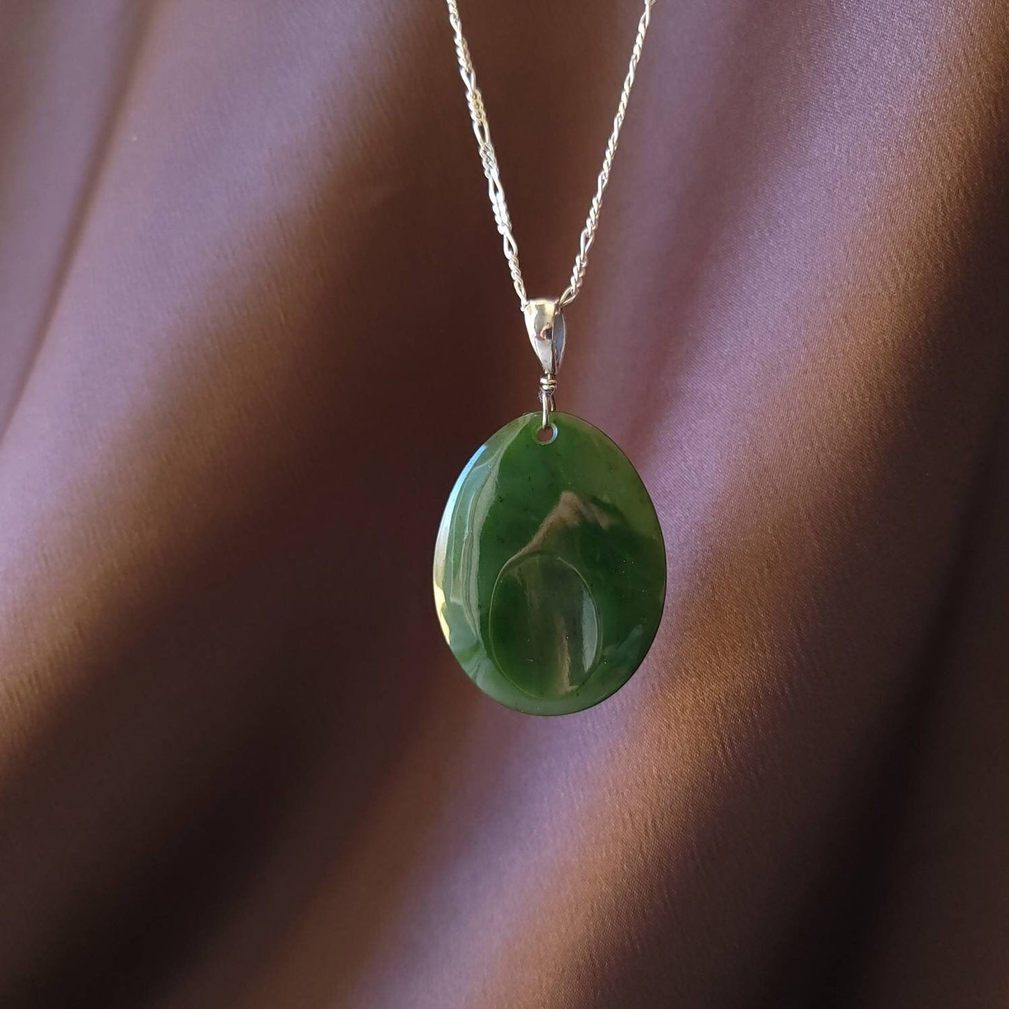 large jade worry stone pendant