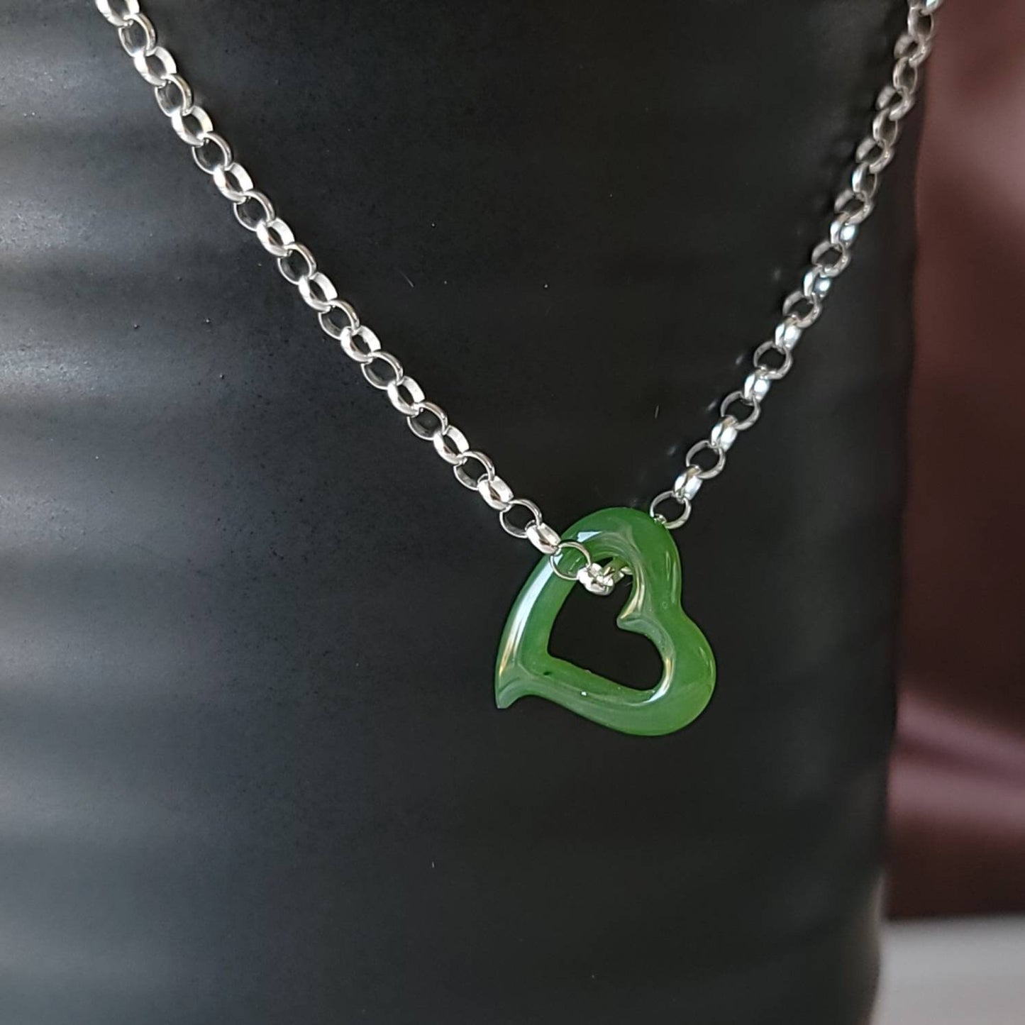 jade floating heart charm