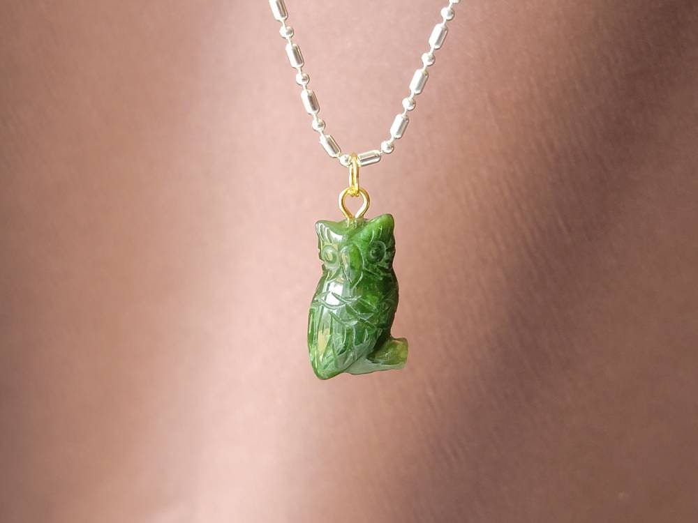 jade owl charm