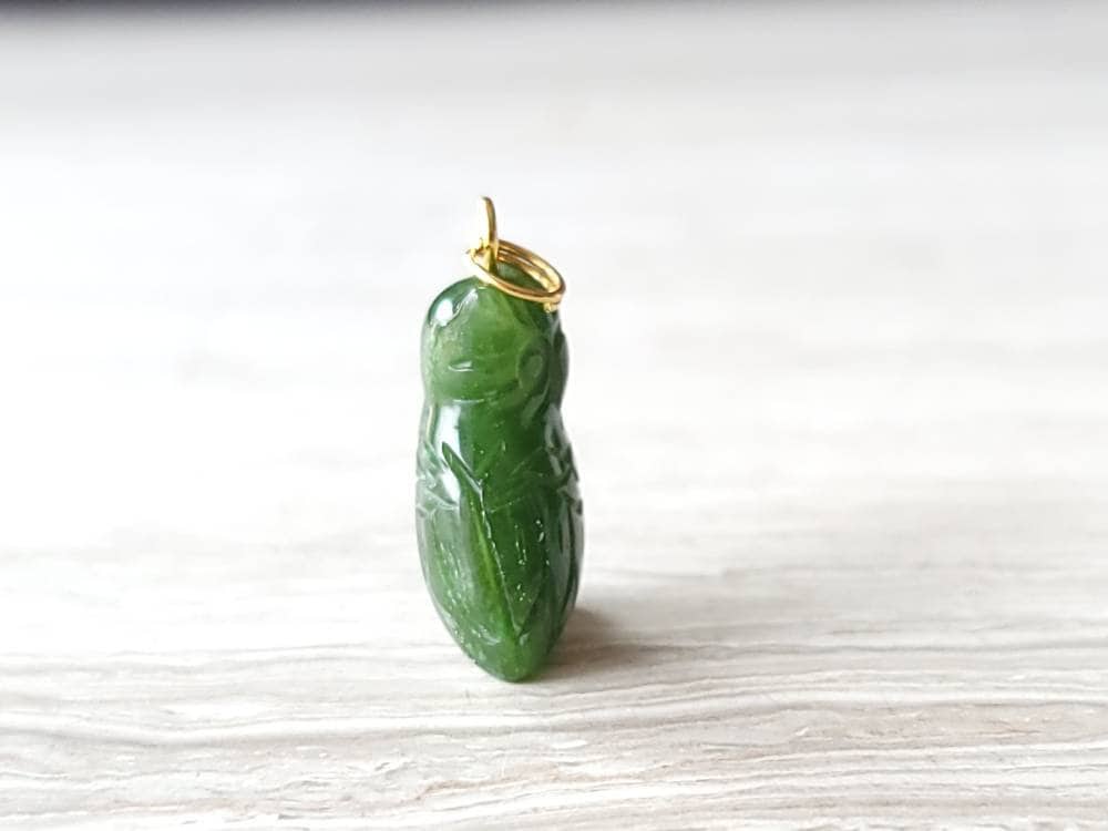 jade owl charm