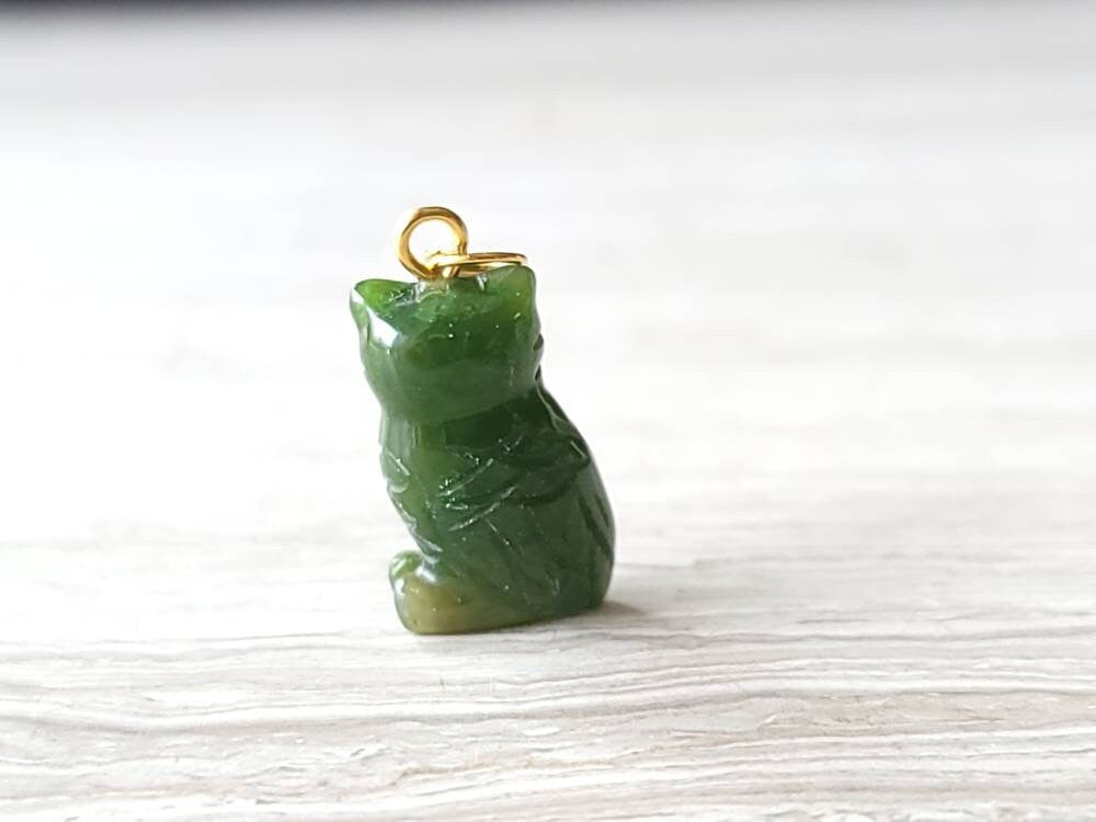 jade owl charm