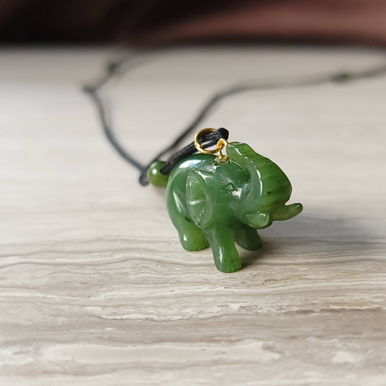 large jade elephant necklacev