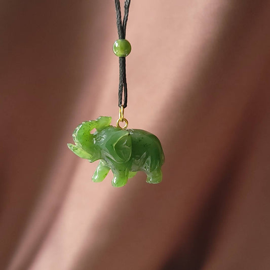 large jade elephant necklace