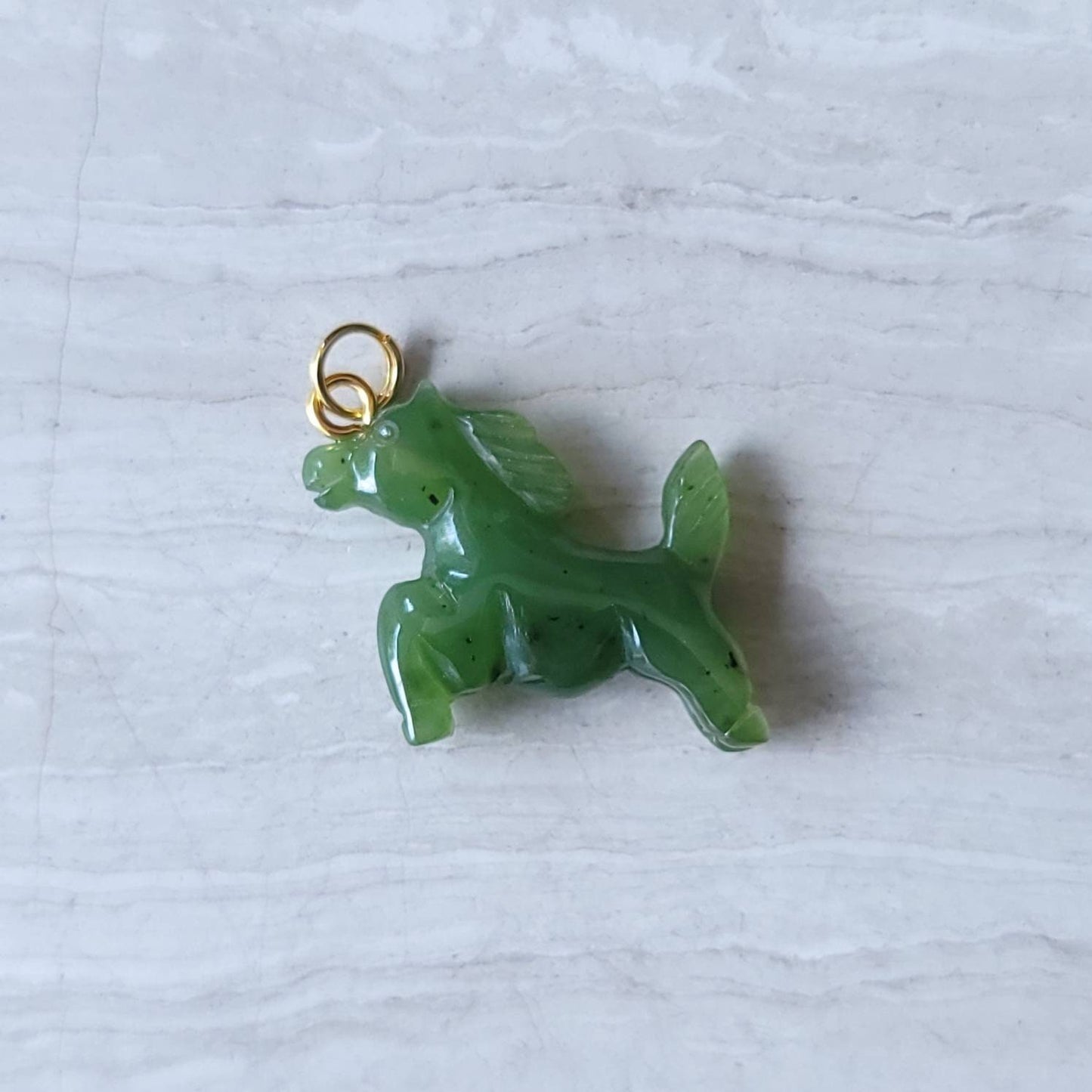 jade prancing horse charm pendant