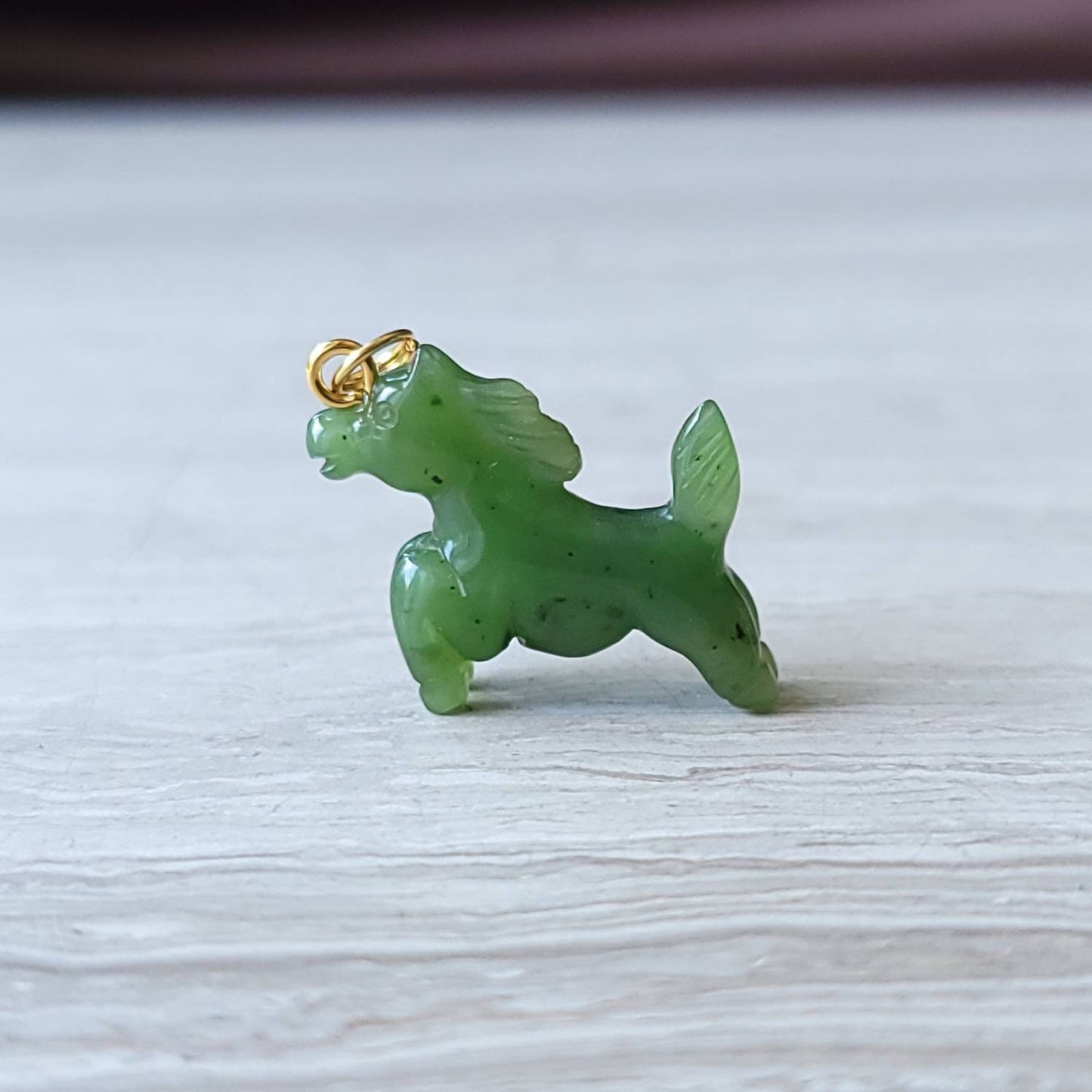 jade prancing horse charm pendant